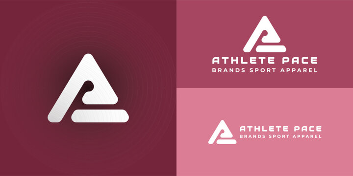 abstract initial letter A and P logo in white color isolated in pink background applied for sports brand apparel logo also suitable for the brands or companies that have initial name AP or PA
