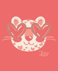 Girly leopard with heart sunglasses