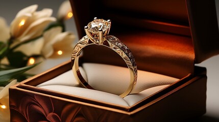 Luxury Diamond Wedding Ring In a Box. National Proposal Day