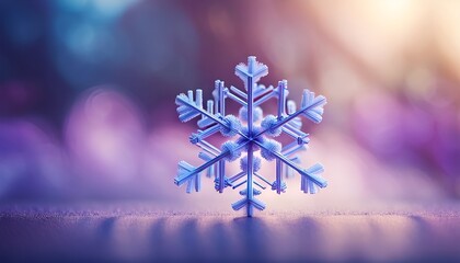A snowflake with purple background.  - obrazy, fototapety, plakaty