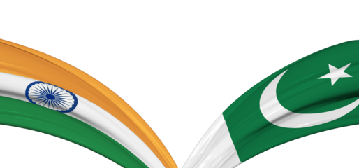 India and Pakistan flag design on white background