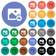 Cloud image round flat multi colored icons