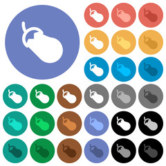 Eggplant solid round flat multi colored icons