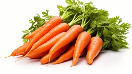 Carrots isolated on white background. Carrots. Food photography. Horizontal format