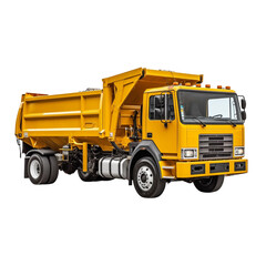 Fototapeta na wymiar Yellow Dump Truck on White Background