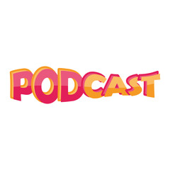 Colored podcast lettering Vector