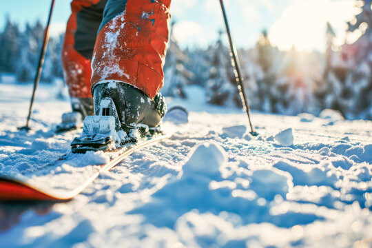 Person skiing in the nature