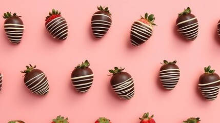 Lots of different chocolate covered strawberries. Concept: Romantic appetizer for a date. Fruits covered with cocoa and multi-colored glaze. banner with copy space on a beige background 