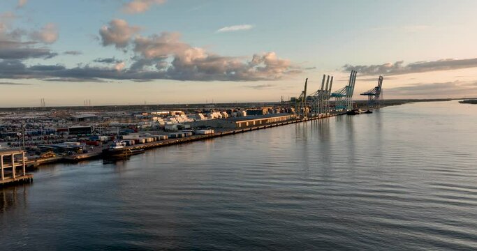 Aerial view of the Blount Island Marine Terminal in Jacksonville, FL.
