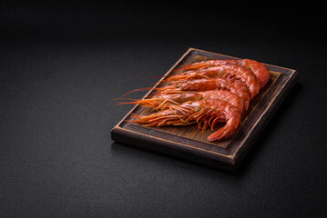 Tiger shrimp or langoustine boiled with spices and salt
