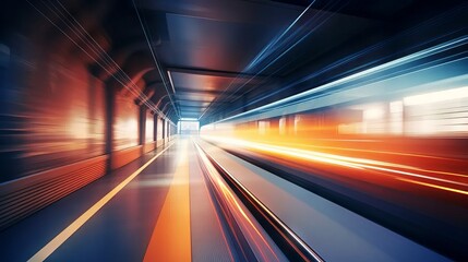 Fototapeta na wymiar Motion blur train track background 