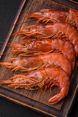 Tiger shrimp or langoustine boiled with spices and salt
