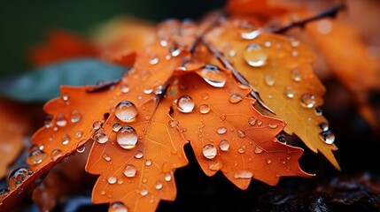 Herbstliche Tränen: Tau auf Blätter