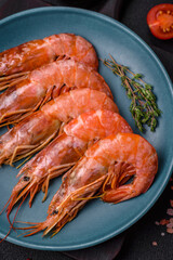 Tiger shrimp or langoustine boiled with spices and salt
