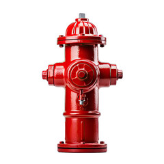 A Red Fire Hydrant.. Isolated on a Transparent Background. Cutout PNG.