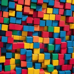 Fototapeta na wymiar Colorful blocks aligned. Wide format.