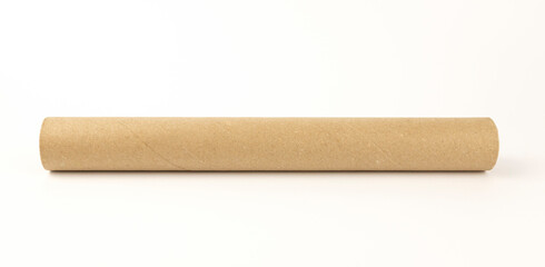 Beige used cardboard roll. Cigarette paper.