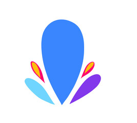 abstract logo design splash water full color festival motif 