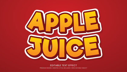 apple juice editable 3d text effect template bold typography and abstract style drinks logo and brand