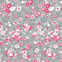 Spring flowers with leaves cute decoration pattern