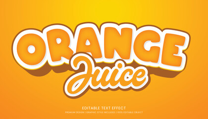 orange juice editable 3d text effect template bold typography and abstract style drinks logo and brand