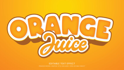 orange juice editable 3d text effect template bold typography and abstract style drinks logo and brand © iconnut
