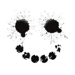 Splash art smiley face isolated on transparent background