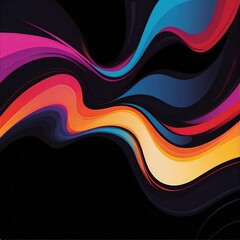 4K wallpaper abstract with gradient color. black background. colorful gradient