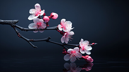 Fototapeta premium Celebrating nature's ephemeral beauty: the enchanting allure of cherry blossoms in spring, a symphony of pink blooms heralding renewal, serenity, and the timeless grace of fleeting floral elegance.