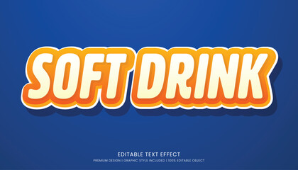 soft drink editable 3d text effect template bold typography and abstract style drinks logo and brand