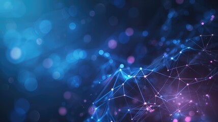 Fototapeta premium Abstract network visualization with pink and blue nodes