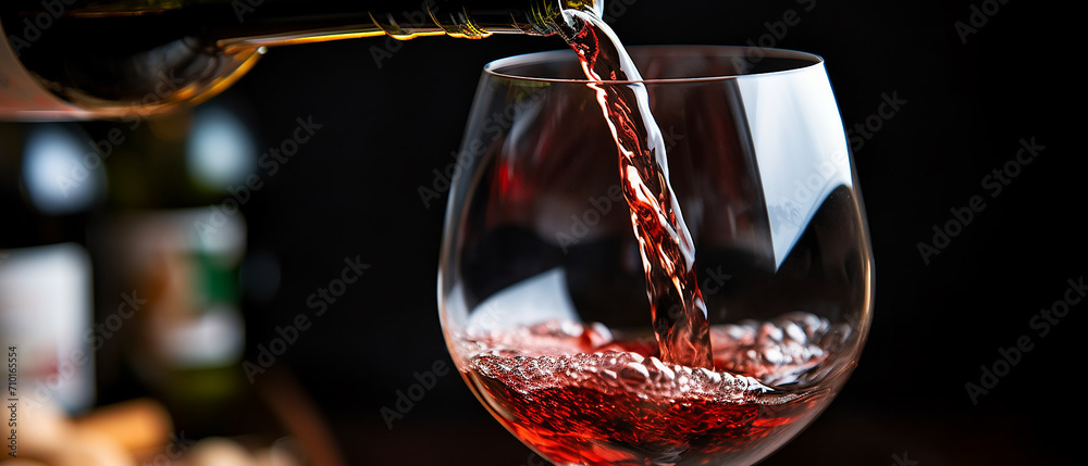 Canvas Prints pouring wine into a glass, elegant and luxurious generated by ai