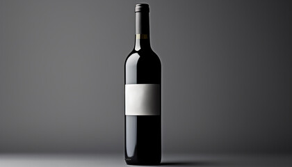 Red wine bottle with blank label, luxury design generated by AI