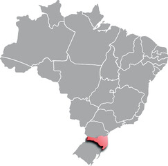 SANTA CATARINA DEPARTMENT MAP PROVINCE OF BRAZIL 3D ISOMETRIC MAP