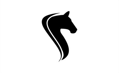 horse head silhouette Premium Vector