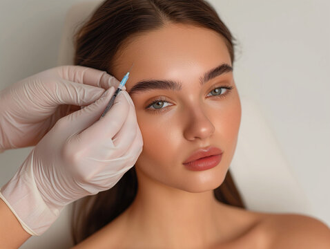 portrait of a woman doing botox