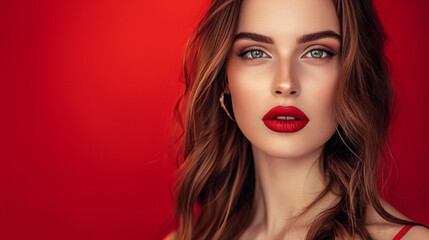 Fototapeta premium Beautiful amazing Belgium woman on studio background