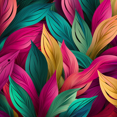 seamless pattern with colorful feathers
