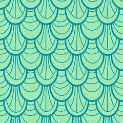 Abstract cartoon doodle seamless mermaid fish scales pattern for wrapping paper and fabrics and linens and kids
