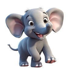 PNG 3D character elephant isolated on transparent background