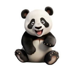 Naklejka premium PNG 3D character panda isolated on transparent background