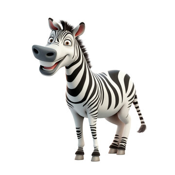 PNG 3D zebra character isolated on transparent background