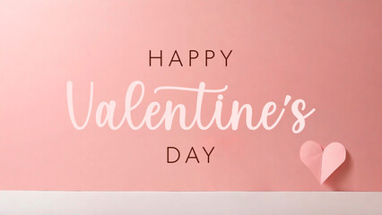 Happy Valentine's Day, hearts design, celebration card with pink background. Flyer with Valentine's Day phrase.