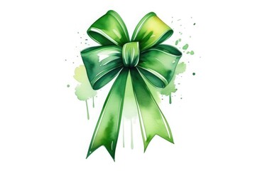 A ribbon tied in a bow, free space for text, background illustration for St. Patrick's Day