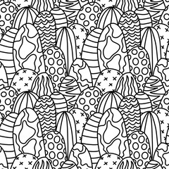 Easter doodle eggs seamless abstract cactus pattern for fabrics and wrapping paper and festive packaging