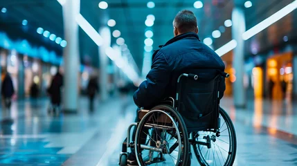 Poster disabled person on a wheelchair in a shopping mall © Christopher