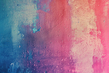 textured painted surface with a color gradient from blue to pink with droplet details.