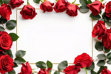 Red roses frame