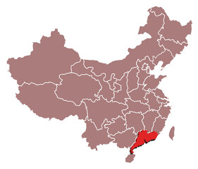 GUANGDONG PROVINCE MAP CHINA 3D ISOMETRIC MAP