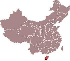 HAINAN PROVINCE MAP CHINA 3D ISOMETRIC MAP